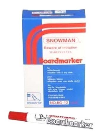 Snowman Bg-12 Tahta Kalemi Yuvarlak Uçlu Kırmızı 12Li Paket
