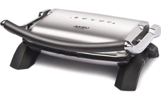 Aksu T28D Tostadoy Deluxe 6 Dilim Döküm Çıkartılabilir Plaka Çift Taraflı İnox Izgaralı Tost Makinesi