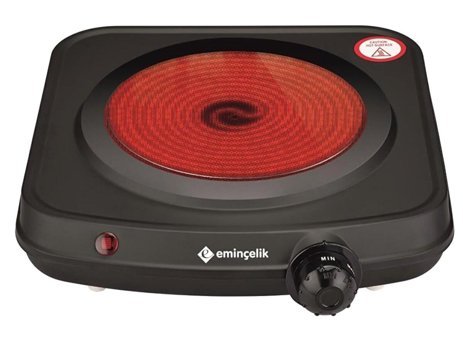 Eminçelik EC-SÜ VCB 01 Elektrikli Seramik 1 Gözlü Siyah Solo Ocak