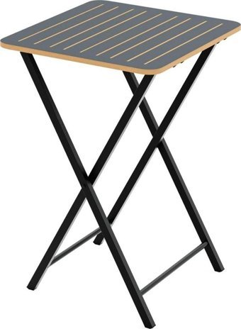 Eportatif Katlanabilir Kare Ahşap 50x50 cm Füme Bahçe Masası