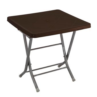 Mandella Katlanabilir Kare Plastik 80x80 cm Kahverengi Bahçe Masası