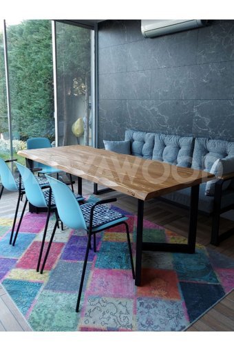 Derya Wood Arwen Dikdörtgen Ahşap 200x80 cm Kahverengi Bahçe Masası