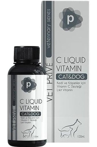 Vet Prive C Vitamini Bağışıklık Güçlendirici Yavru-Yetişkin Kedi Vitamini Likit 100 ml