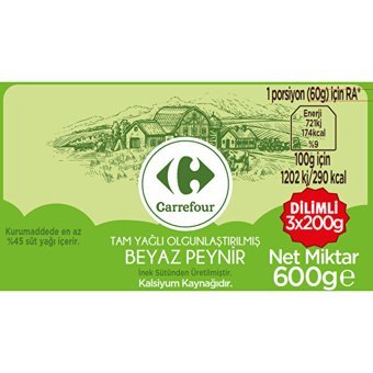 Carrefour Olgunlaştırılmış Dilimli Beyaz İnek Peyniri 3x200 gr