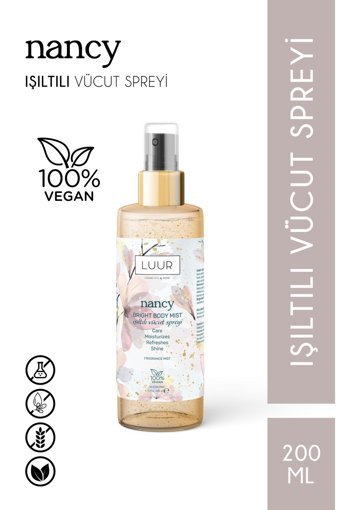 Luur Cosmetics & More Nancy Fresh Simli Hyalüronik Asit İçeren Nemlendiricili Kadın Vücut Spreyi 200 ml