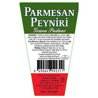 Bahçıvan Parmesan İnek Peyniri 200 gr