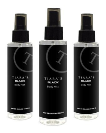 Tiara's Black For Men Meyvemsi Erkek Vücut Spreyi 3x150 ml