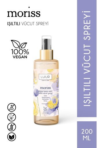 Luur Cosmetics & More Moriss Çiçeksi Simli Nemlendiricili Kadın Vücut Spreyi 200 ml