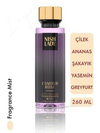Nishlady L'Amour Rose Meyvemsi Kadın Vücut Spreyi 260 ml