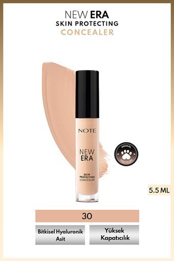 Note New Era Skin Protecting 30 Natural Ivory Nemlendiricili Göz Altı ve Yüz Likit Fırça Kapatıcı