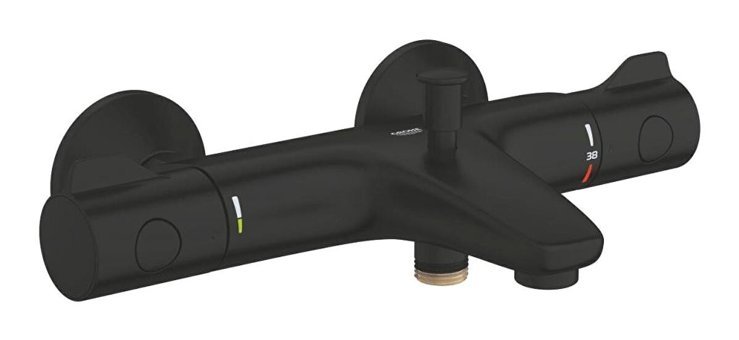 Grohe 1022032430 Krom Çiftli Çevirmeli Dereceli Duvar Tipi Oynar Başlık Banyo Bataryası Antrasit