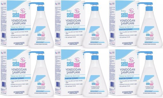 Sebamed Kids Konak Önleyici Göz Yakmayan Hipoalerjenik Yenidoğan Hassas Ciltler İçin Bebek Şampuanı 6x500 ml