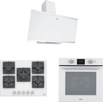Franke FPJ 915 V WH/SS - FHNS 705 4G TC WH C - FSL 86 H WH Dijital Doğalgazlı Cam Klasik Set Üstü Davlumbaz 3'lü Ankastre Set Beyaz