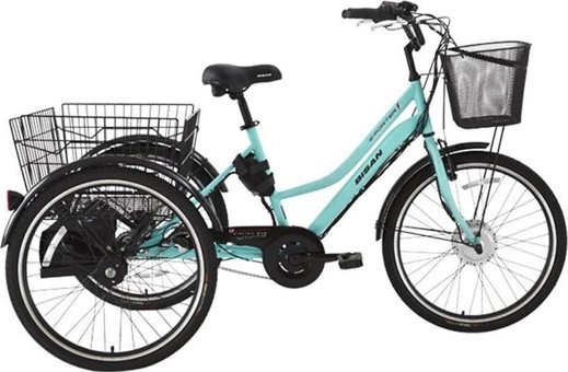 Bisan E-Porter 250 W 25 Km 24 Jant 3 Vites Şehir / Tur Elektrikli Bisiklet Turkuaz-Siyah