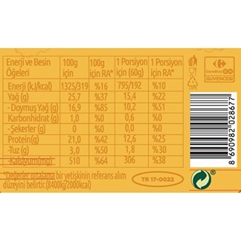 Carrefour Tam Yağlı Olgunlaştırılmış Ezine İnek Peyniri 350 gr