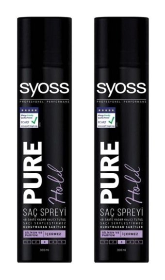 Syoss Pure Hold No: 3 Sabitleyici Islak Görünümlü Provitaminli Saç Spreyi 2x300 ml