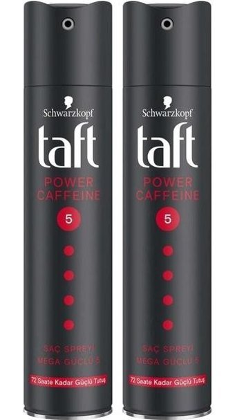 Schwarzkopf Taft Power Caffeine Sabitleyici Islak Görünümlü Provitaminli Güçlü Saç Spreyi 2x250 ml