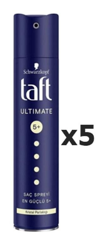 Schwarzkopf Taft Ultimate Parlaklık Veren Islak Görünümlü Provitaminli Güçlü Saç Spreyi 5x250 ml