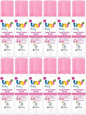 Uni Baby Kolay Tarama Islak Görünümlü Provitaminli Hafif Saç Spreyi 12x200 ml