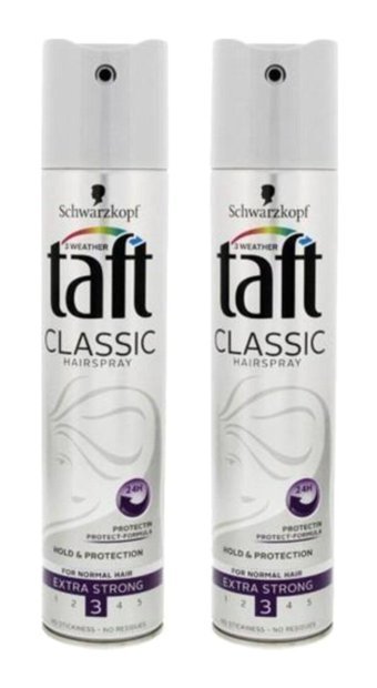 Schwarzkopf Taft Classic Sabitleyici Islak Görünümlü Provitaminli Güçlü Saç Spreyi 2x250 ml