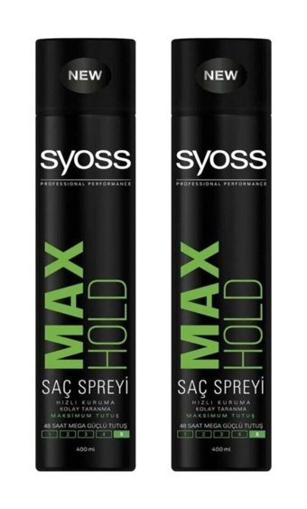 Syoss Max Hold No: 5 Şekillendirici Islak Görünümlü Provitaminli Ultra Güçlü Saç Spreyi 2x400 ml