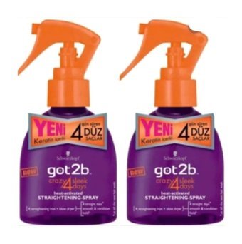 Schwarzkopf Got2B - 4 Days Şekillendirici Islak Görünümlü Keratinli Güçlü Saç Spreyi 2x400 ml