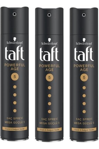 Schwarzkopf Taft Powerful Age No: 5 Dolgunlaştırıcı Islak Görünümlü Provitaminli Saç Spreyi 3x250 ml