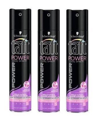 Schwarzkopf Taft Power No: 5 Sabitleyici Islak Görünümlü Provitaminli Saç Spreyi 3x250 ml