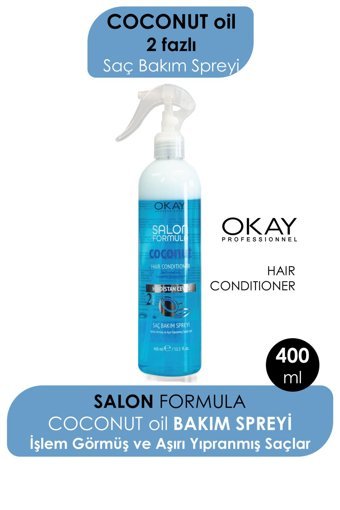 Okay Çift Fazlı Besleyici Islak Görünümlü Keratinli Hafif Saç Spreyi 400 ml