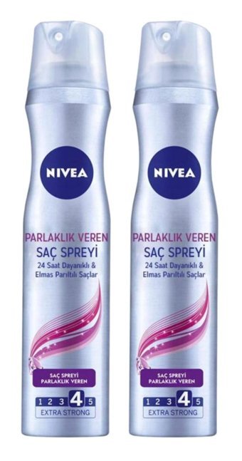 Nivea No: 4 Parlaklık Veren Islak Görünümlü Provitaminli Ekstra Güçlü Saç Spreyi 2x250 ml