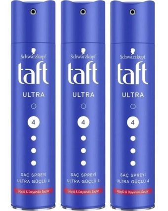 Schwarzkopf Taft Ultra Sabitleyici Islak Görünümlü Provitaminli Ekstra Güçlü Saç Spreyi 3x250 ml