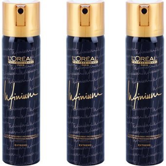 L'Oreal Paris Infinium Extreme Şekillendirici Islak Görünümlü Keratinli Güçlü Saç Spreyi 3x75 ml