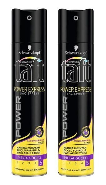 Schwarzkopf Taft Power Express No: 5 Sabitleyici Islak Görünümlü Provitaminli Saç Spreyi 2x 250 ml