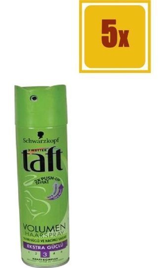 Schwarzkopf Taft Wolumen Sabitleyici Islak Görünümlü Provitaminli Güçlü Saç Spreyi 5x250 ml