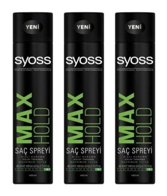 Syoss Max Hold No: 4 Onarıcı Islak Görünümlü Provitaminli Ekstra Güçlü Saç Spreyi 3x400 ml