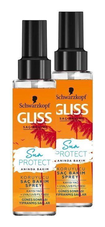 Schwarzkopf Sun Protect Isıdan Koruyucu Islak Görünümlü Keratinli Güçlü Saç Spreyi 2x100 ml