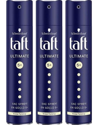 Schwarzkopf Taft Ultimate Parlaklık Veren Islak Görünümlü Provitaminli Güçlü Saç Spreyi 3x250 ml