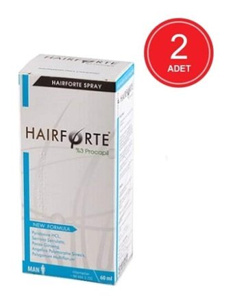 Hairforte Procapil Man Şekillendirici Islak Görünümlü Keratinli Güçlü Saç Spreyi 2x60 ml