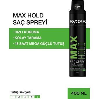 Syoss Max Hold No: 5 Şekillendirici Islak Görünümlü Provitaminli Ultra Güçlü Saç Spreyi 400 ml