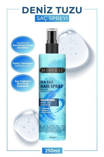 Morfose Şekillendirici Islak Görünümlü Deniz Tuzlu Güçlü Saç Spreyi 250 ml