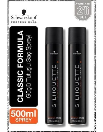 Silhouette Silhouette Sabitleyici Islak Görünümlü Provitaminli Güçlü Saç Spreyi 2x500 ml