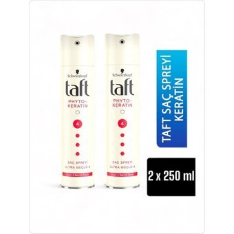 Schwarzkopf Taft Phyto Sabitleyici Islak Görünümlü Keratinli Güçlü Saç Spreyi 2x250 ml