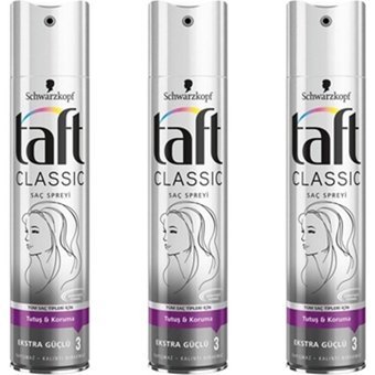 Schwarzkopf Taft Classic No: 3 Sabitleyici Islak Görünümlü Provitaminli Saç Spreyi 3x250 ml