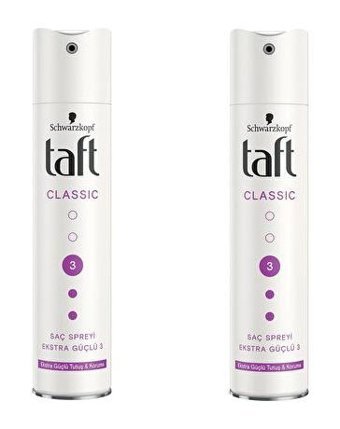 Schwarzkopf Taft Classic Sabitleyici Islak Görünümlü Provitaminli Ekstra Güçlü Saç Spreyi 2x250 ml