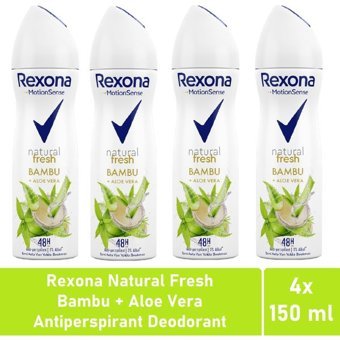 Rexona Natural Fresh Bambu Ve Aloe Vera Pudralı Ter Önleyici Antiperspirant Sprey Kadın Deodorant 4x150 ml