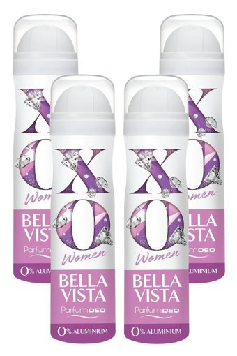 Xo Bella Vista Pudrasız Ter Önleyici Sprey Kadın Deodorant 4x150 ml