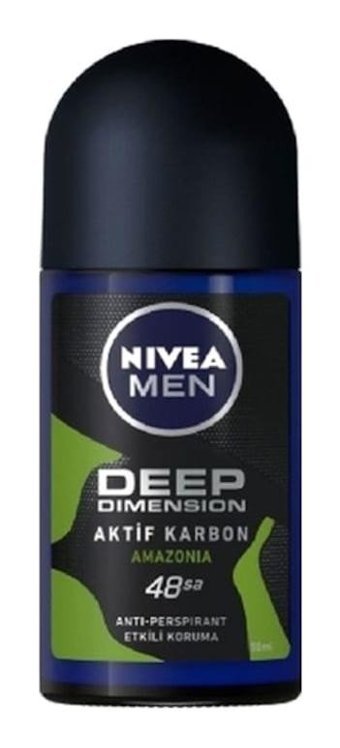 Nivea Deep Dimension Amazonia Pudrasız Ter Önleyici Antiperspirant Roll-On Erkek Deodorant 4x50 ml