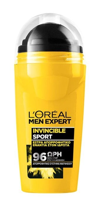 L'Oreal Paris Expert Invincible Sport Pudrasız Ter Önleyici Antiperspirant Roll-On Erkek Deodorant 50 ml