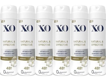 Xo Natural Effective Pudrasız Ter Önleyici Organik Sprey Kadın Deodorant 6x150 ml