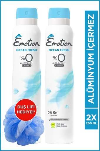 Emotion Ocean Fresh Pudrasız Ter Önleyici Sprey Kadın Deodorant 2x200 ml